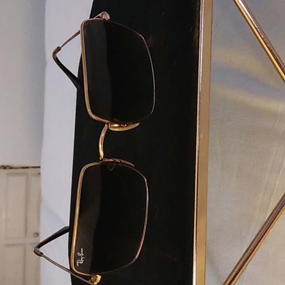 Ray Ban gold rectangle sunglasses